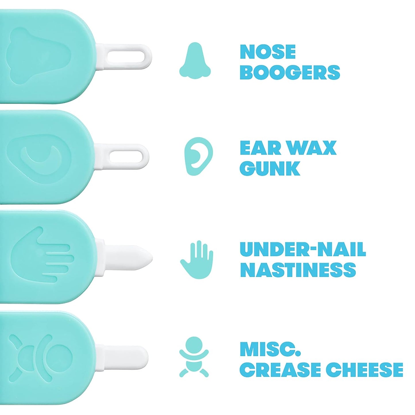 Frida Baby 3-in-1 Nose, Nail + Ear Picker by Frida Baby Safely Clean Baby's Boogers, Ear Wax & More