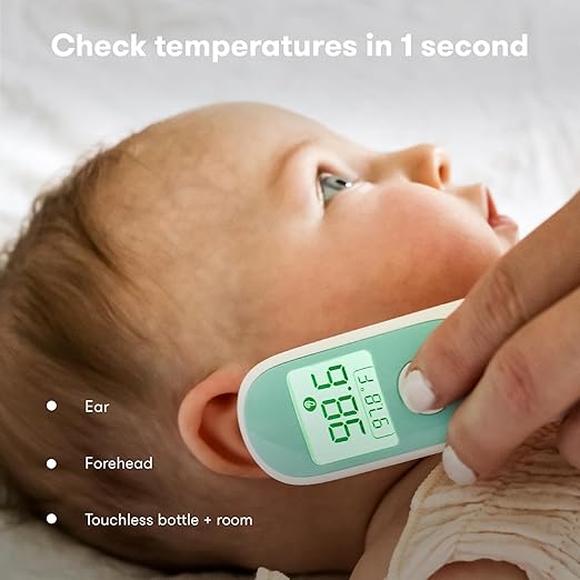 Frida Baby Thermometer, 3-in-1 Infrared Thermometer for Ear, Forehead & Touchless Baby, Infants, Toddlers, Kids & Adults