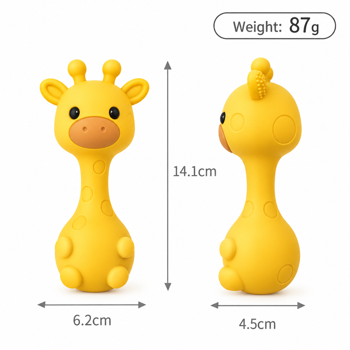 Silicone Giraffe Rattle