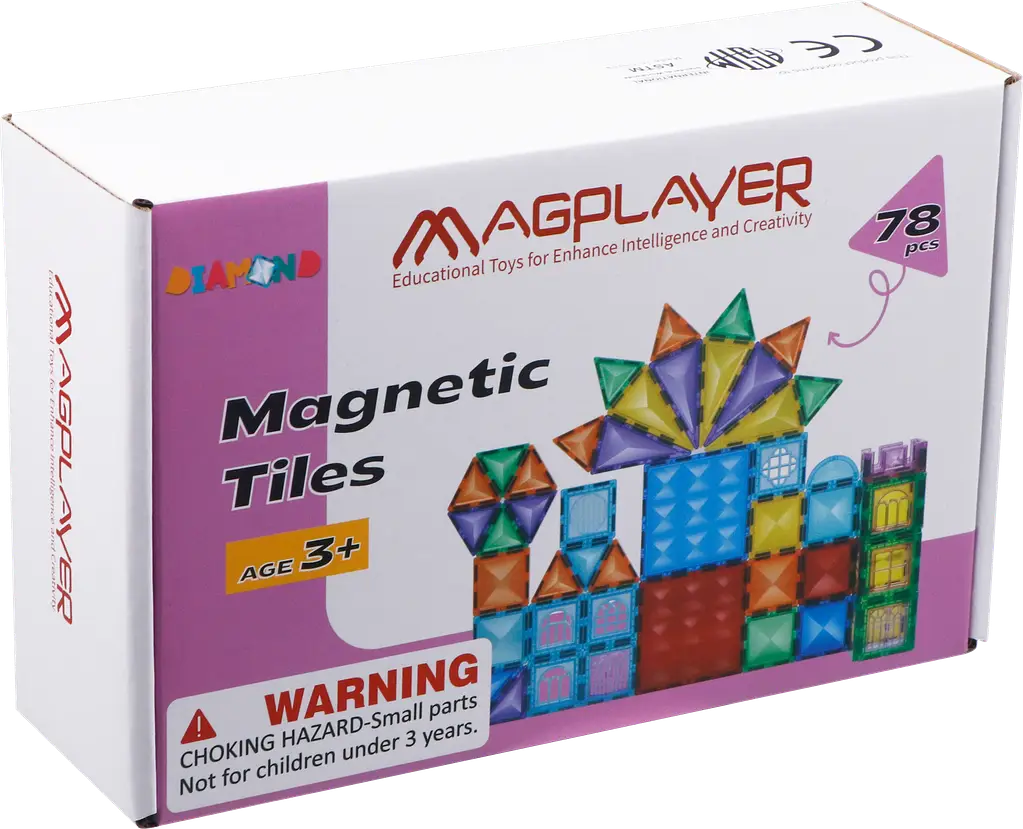 MAGPLAYER Magnetic Tiles 78Pcs