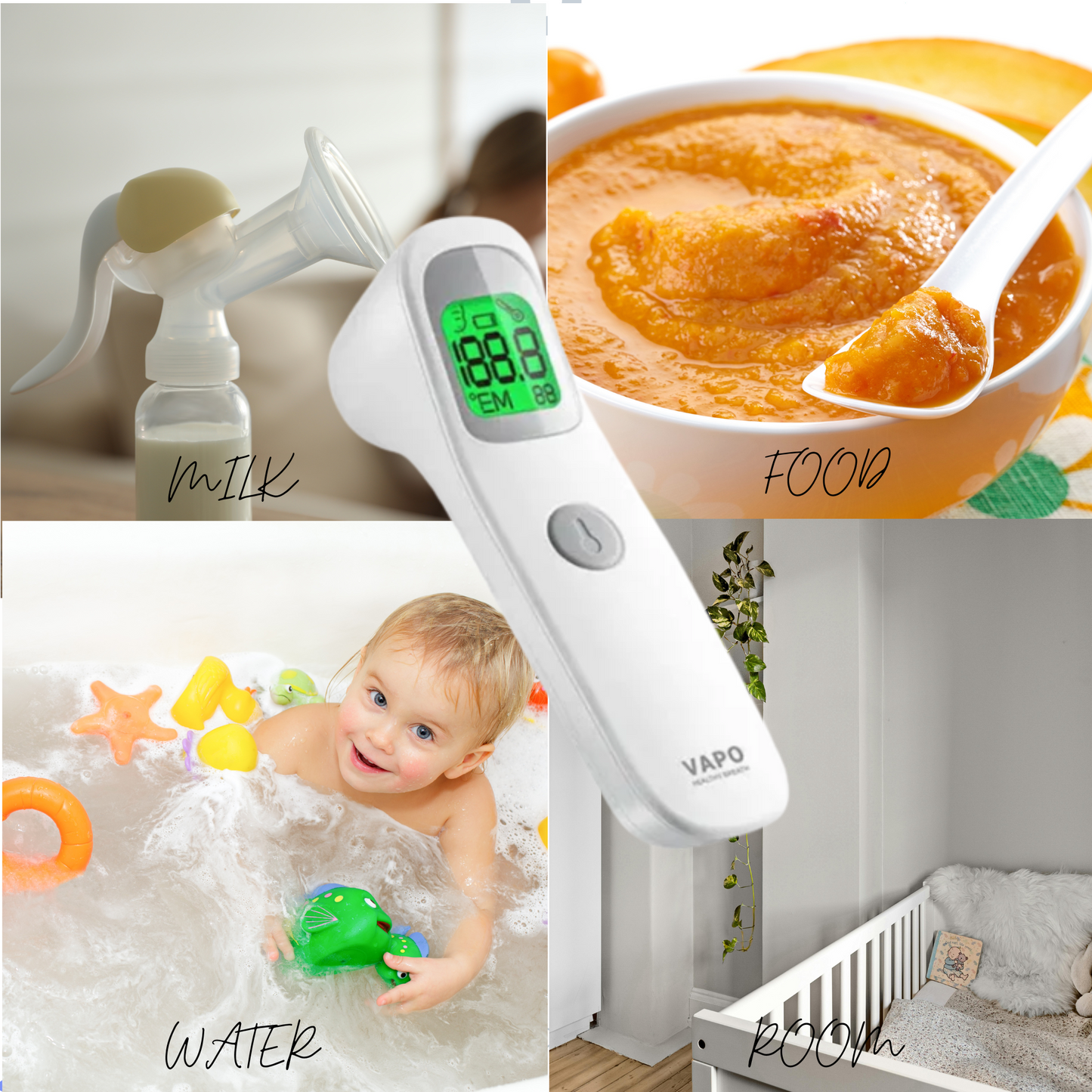 Non-Contact Digital IR Thermometer - Object & Body -