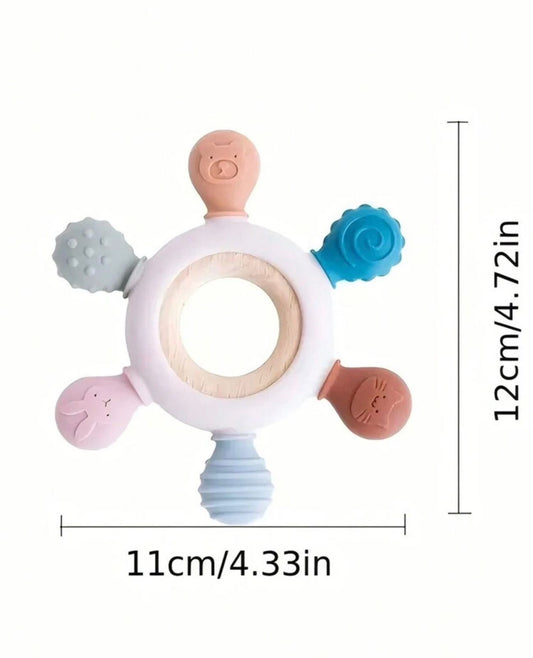 Colorful Wooden Silicone Teether