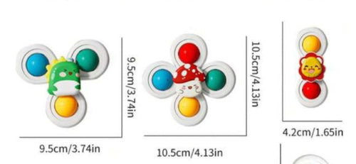 Suction Cup Spinning Toy – 3pcs Set