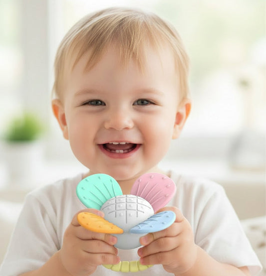 Rainbow Flower Rattle Teether