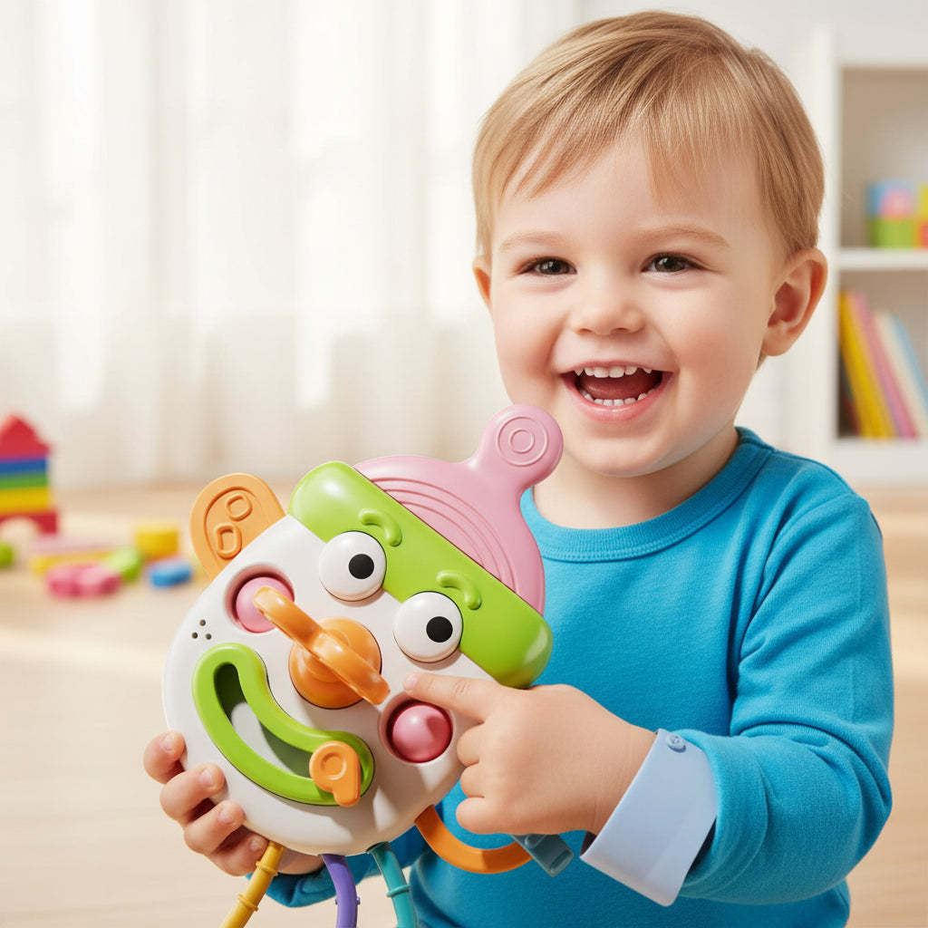 Clown Silicone Pull Cord Activity Toy
