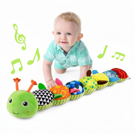 Baby Worm Stuffed Animal Toy with Music & Measuring Length