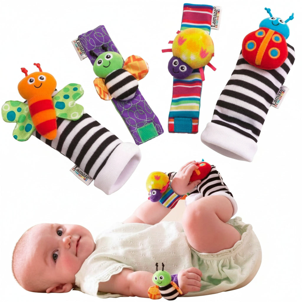 Baby Rattle Socks & Wrist Toy Set of 4