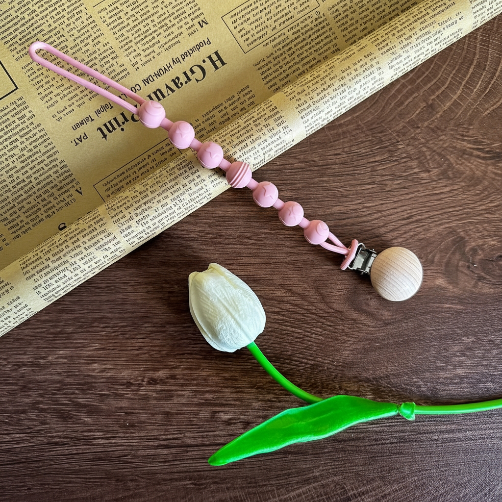 Pacifier Clip Chain Wooden Clip