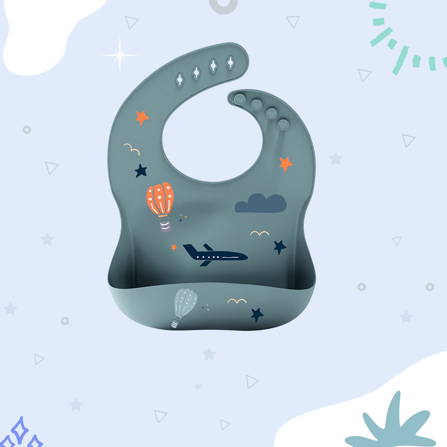 Silicone Baby Bib with Cute Design – Waterproof & Easy to Clean