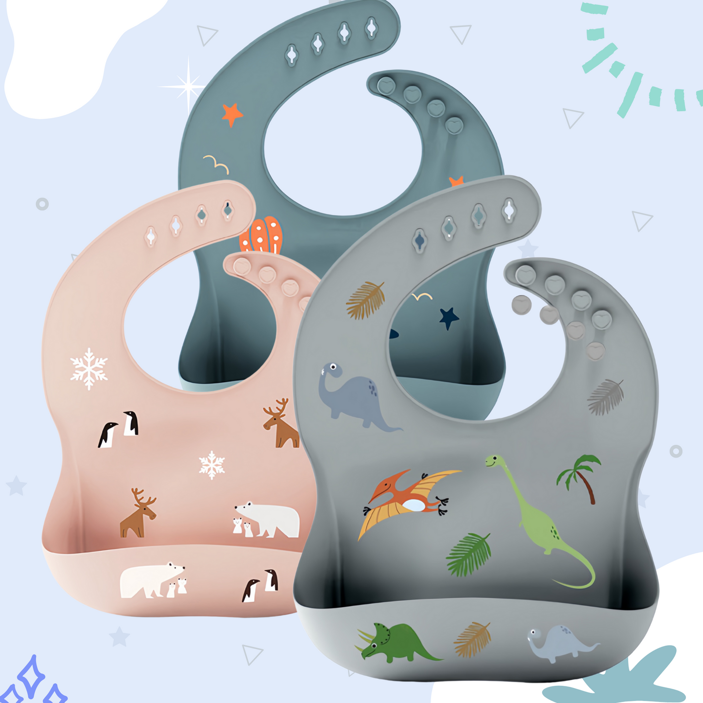 Silicone Baby Bib with Cute Design – Waterproof & Easy to Clean