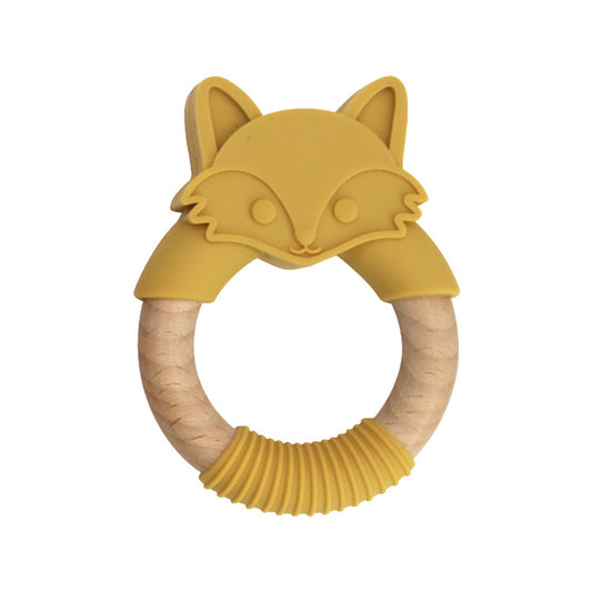 Silicone & Wood Fox Teether