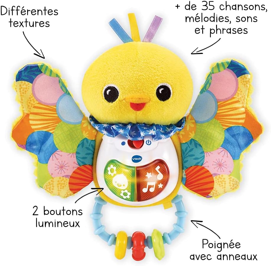 (VTech) Piou-Piou Eveil des sens – Interactive Musical Plush Bird (FR)