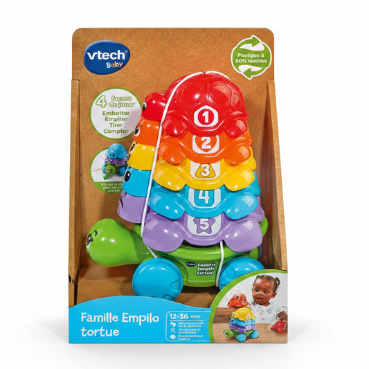 (Vtech) Famille Empilo Tortue – 4-in-1 Stacking & Pull-Along Turtle Set