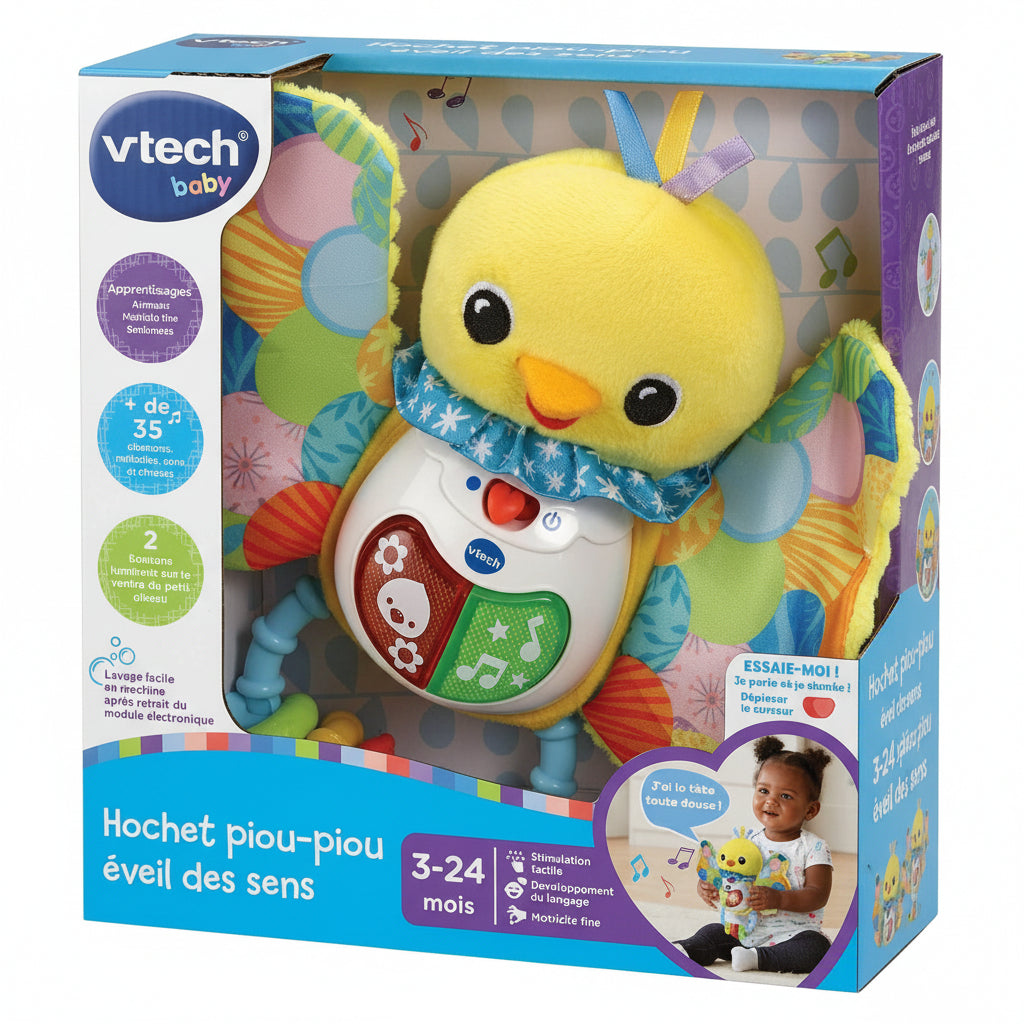 (VTech) Piou-Piou Eveil des sens – Interactive Musical Plush Bird (FR)