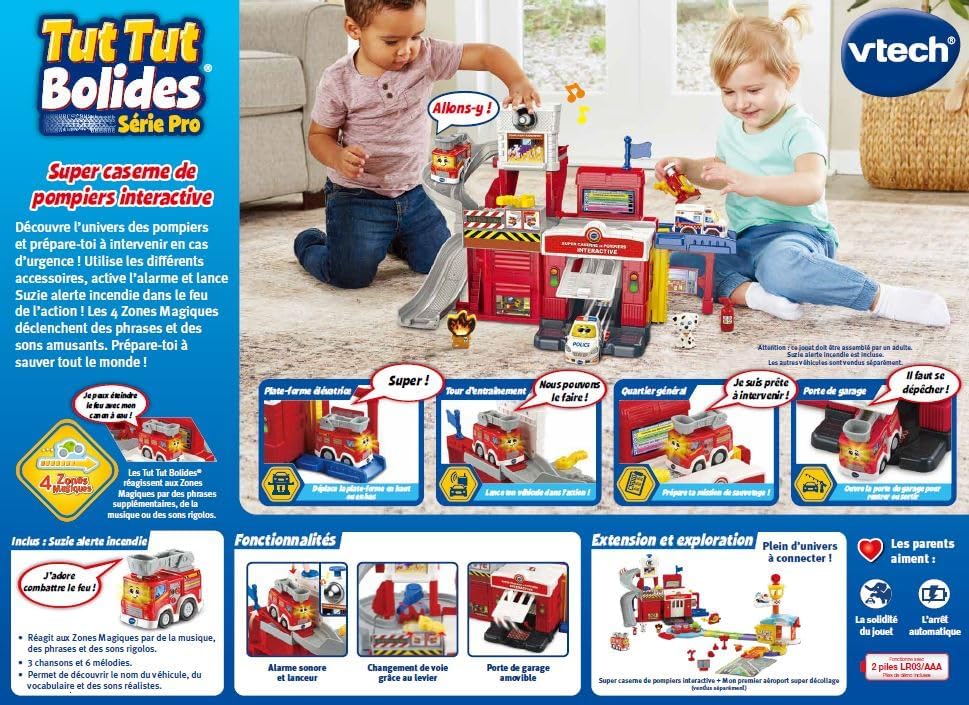 TUT TUT BOLIDES® SUPER CASERNE DE POMPIERS INTERACTIVE (VTFR)