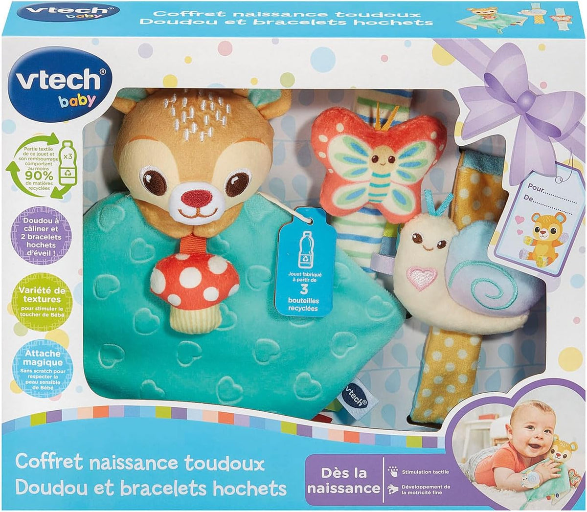 (VTECH) Coffret Naissance Toudoux Doudou et Bracelets Hochets (VTFR)