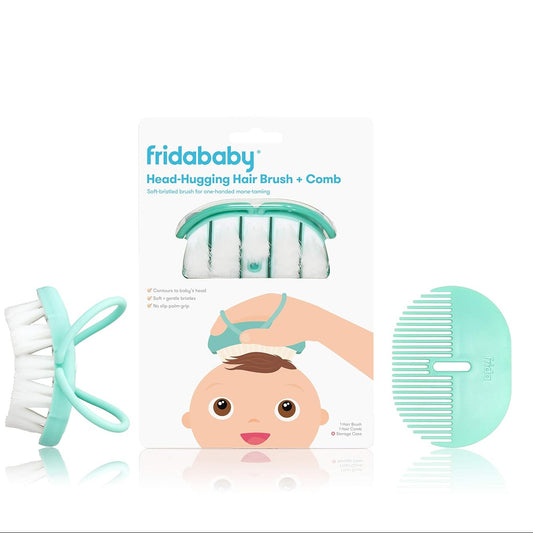 Frida Baby Infant Head-Hugging Baby Hairbrush and Comb Set, Newborn and Up