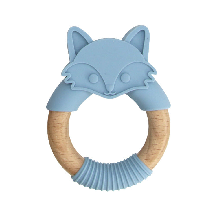 Silicone & Wood Fox Teether
