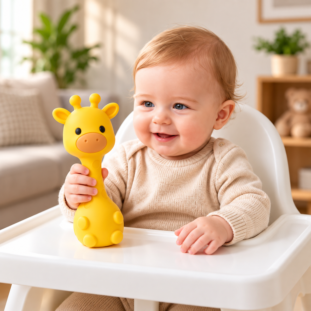 Silicone Giraffe Rattle