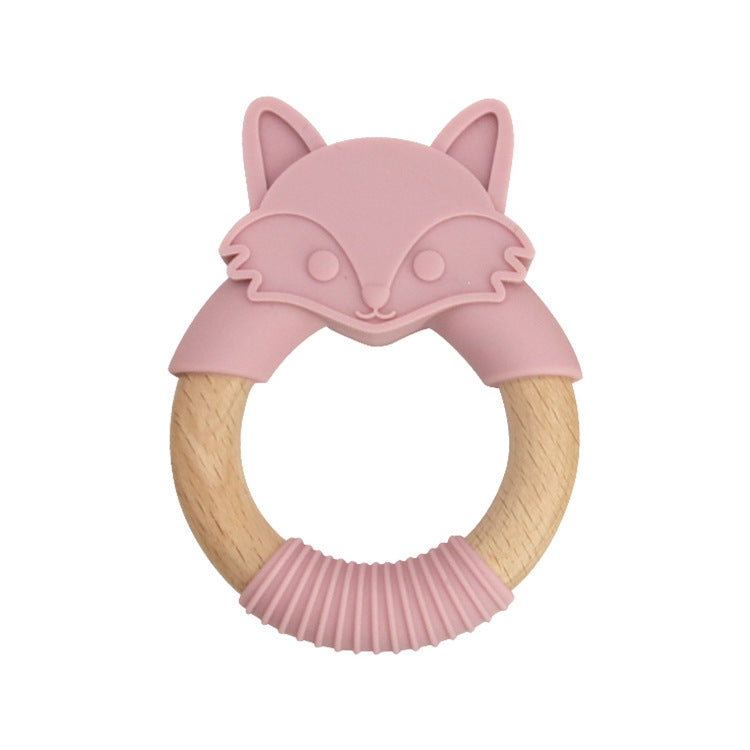 Silicone & Wood Fox Teether