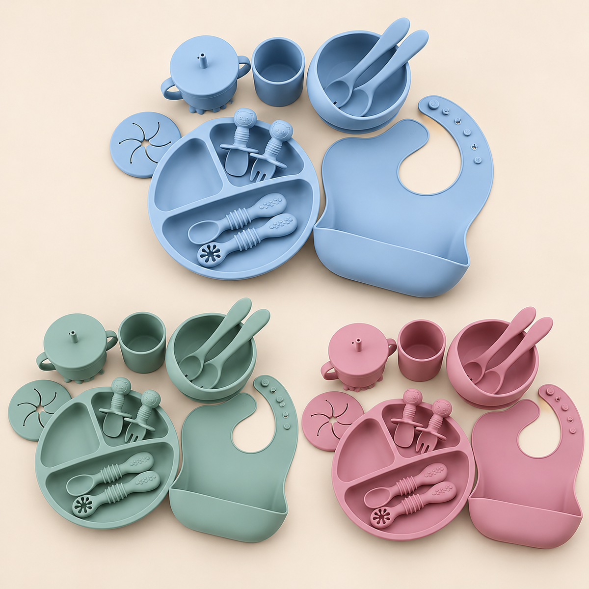 12 PCS Silicone Feeding Set