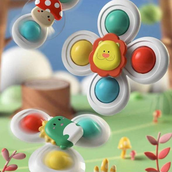 Suction Cup Spinning Toy – 3pcs Set