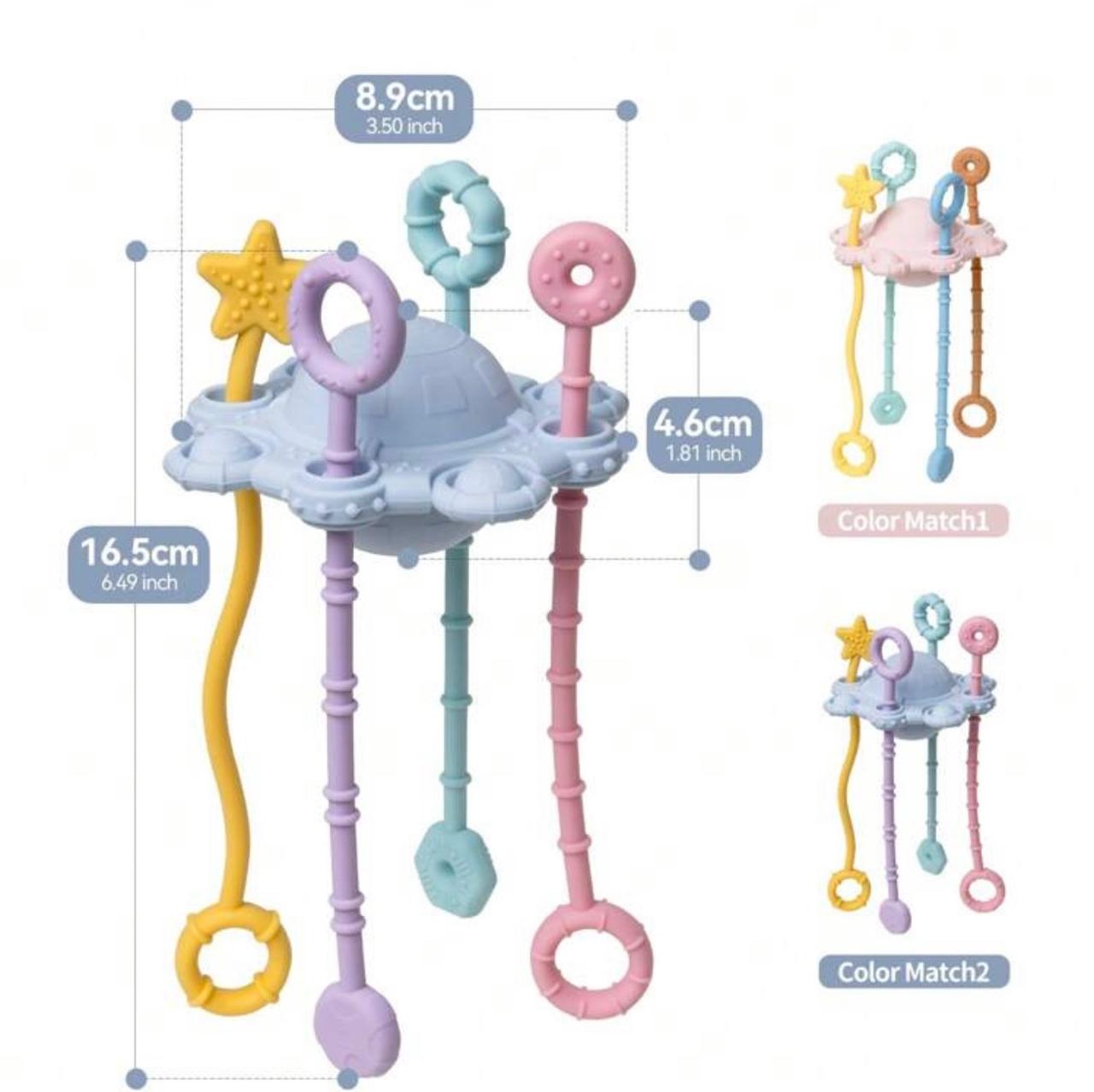 Montessori Pull Toy with Pop-It &amp; Silicone Straps