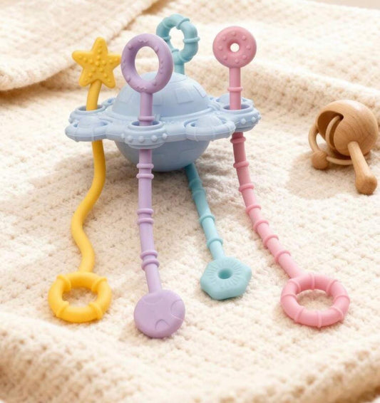 Montessori Pull Toy with Pop-It &amp; Silicone Straps