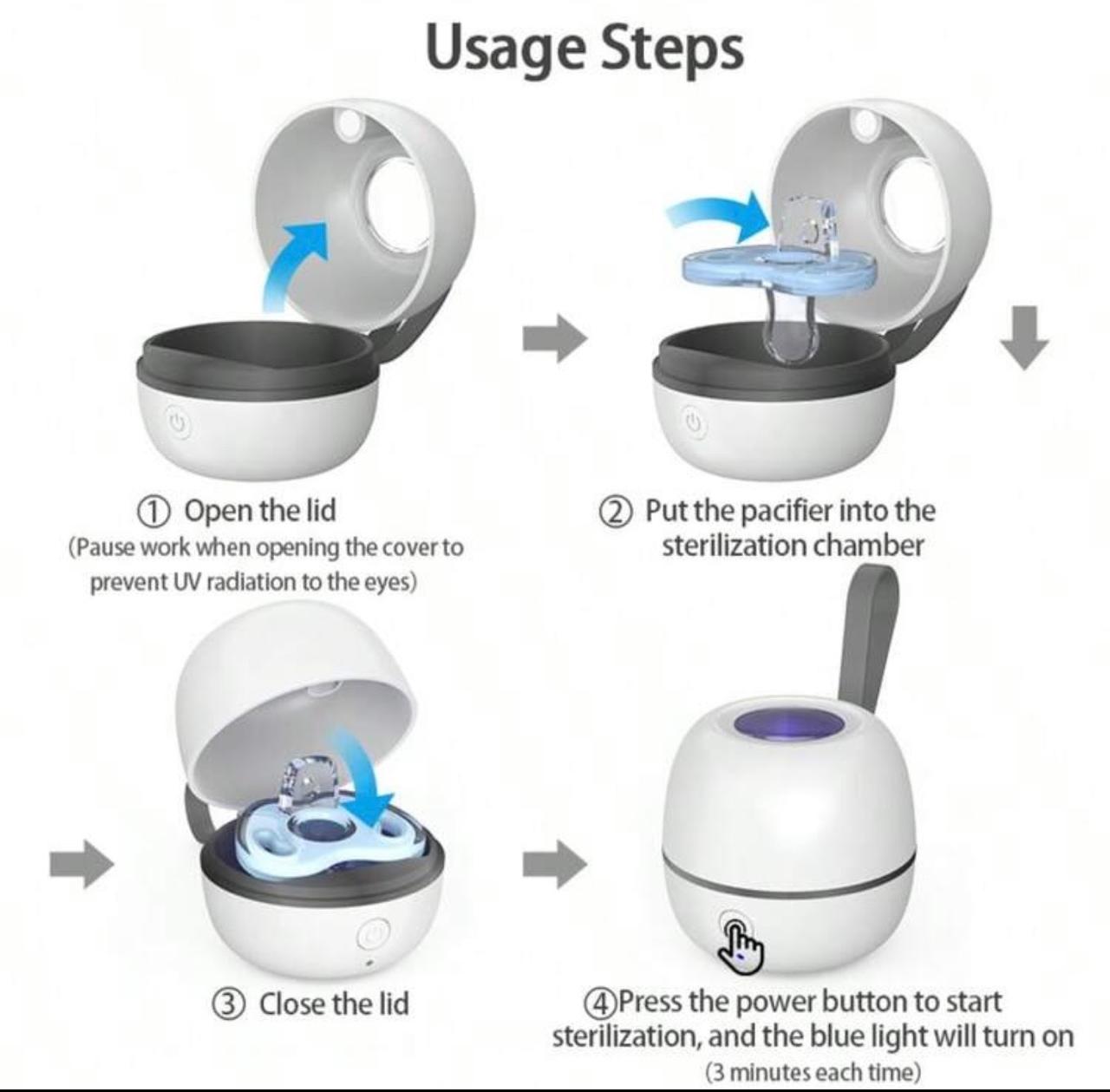 UV Portable Rechargeable Pacifier Sterilizer