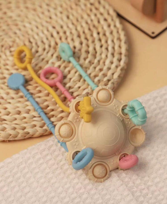 Montessori Pull Toy with Pop-It &amp; Silicone Straps