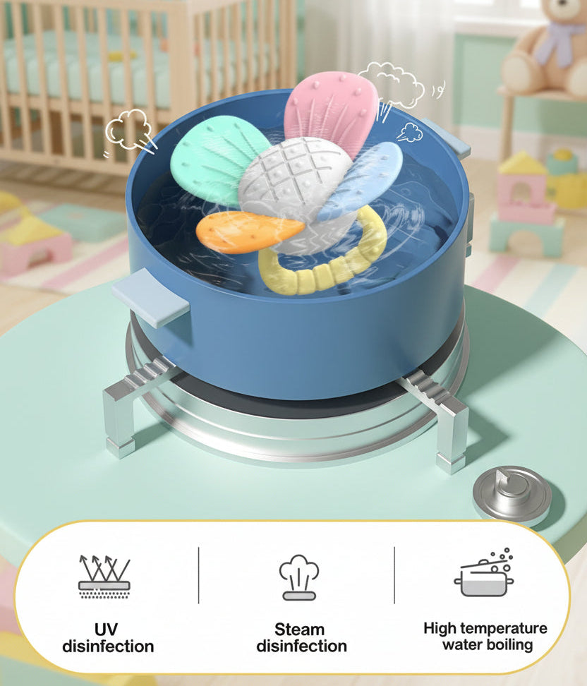 Rainbow Flower Rattle Teether