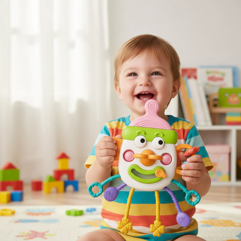 Clown Silicone Pull Cord Activity Toy