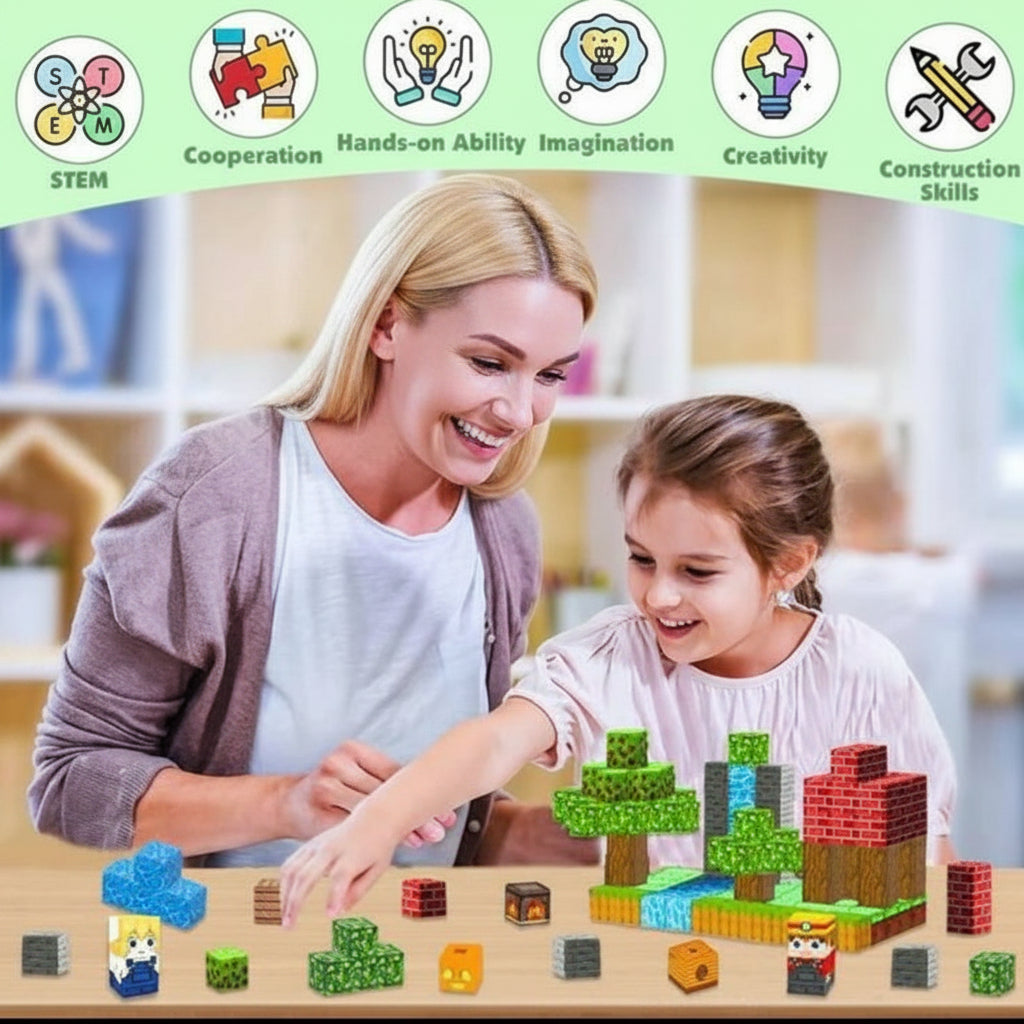 Magnetic Building Block Set – STEM Montessori Sensory Toy
