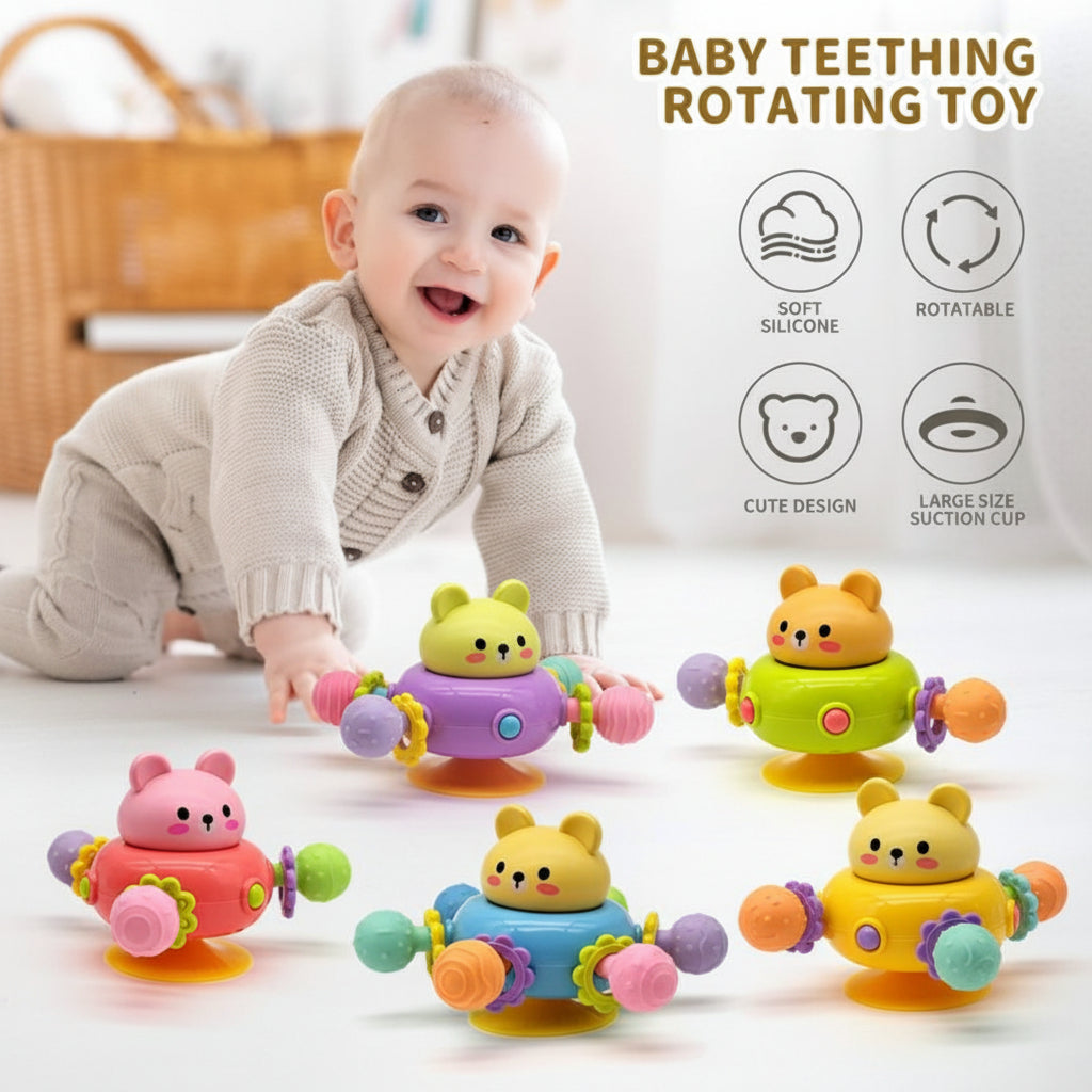 Rotating Bear Silicone Teether Toy
