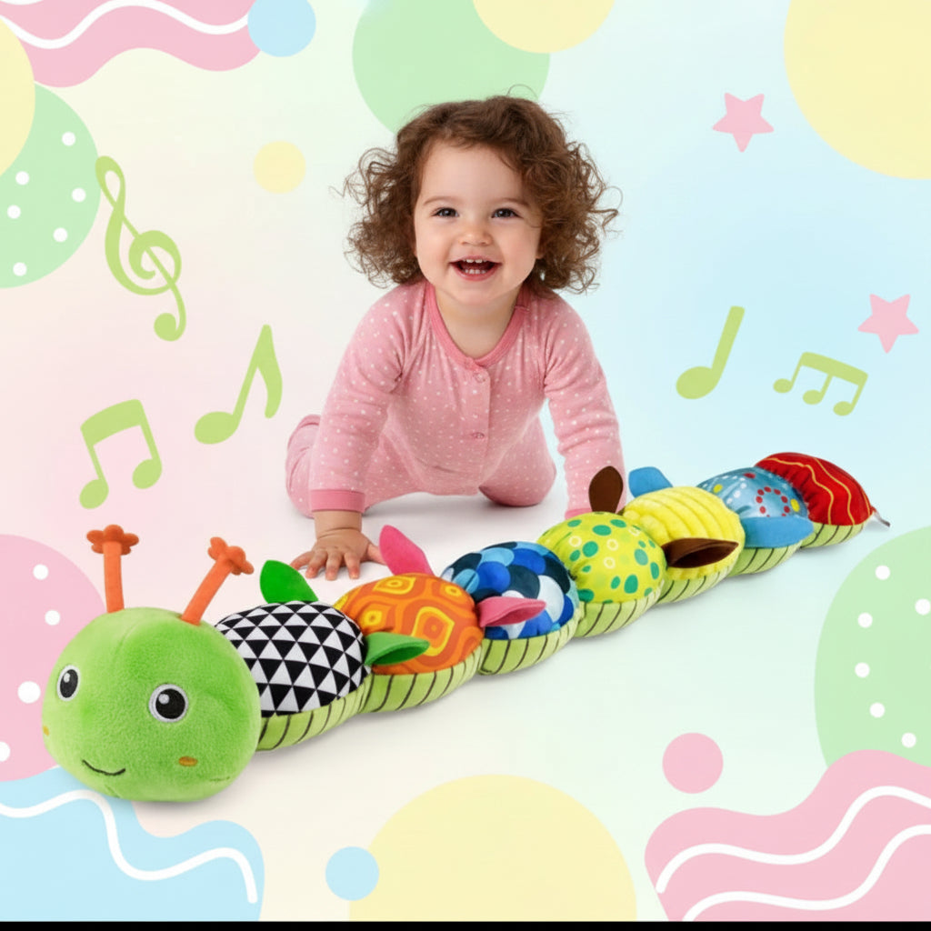 Baby Worm Stuffed Animal Toy with Music & Measuring Length
