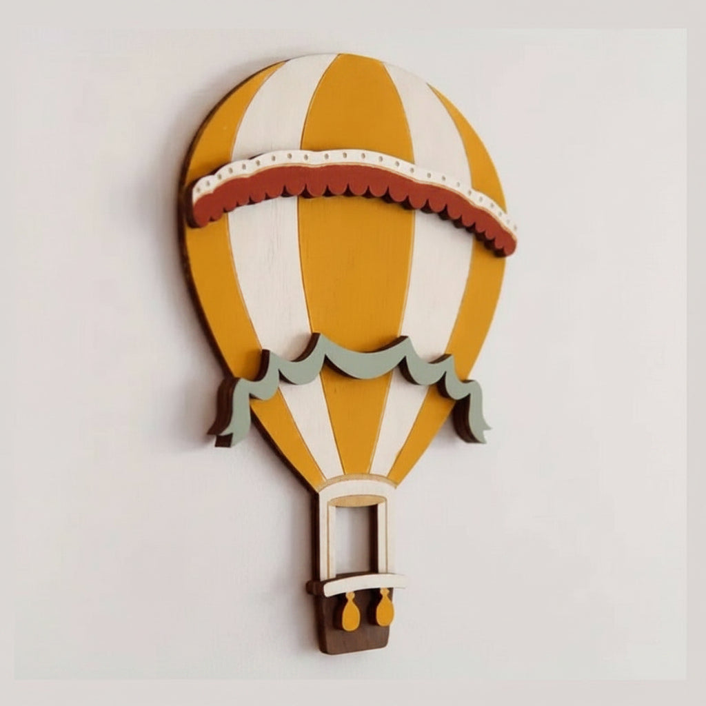 3-Piece Hand-Painted Wooden Hot Air Balloon Wall Décor 🎈🎨