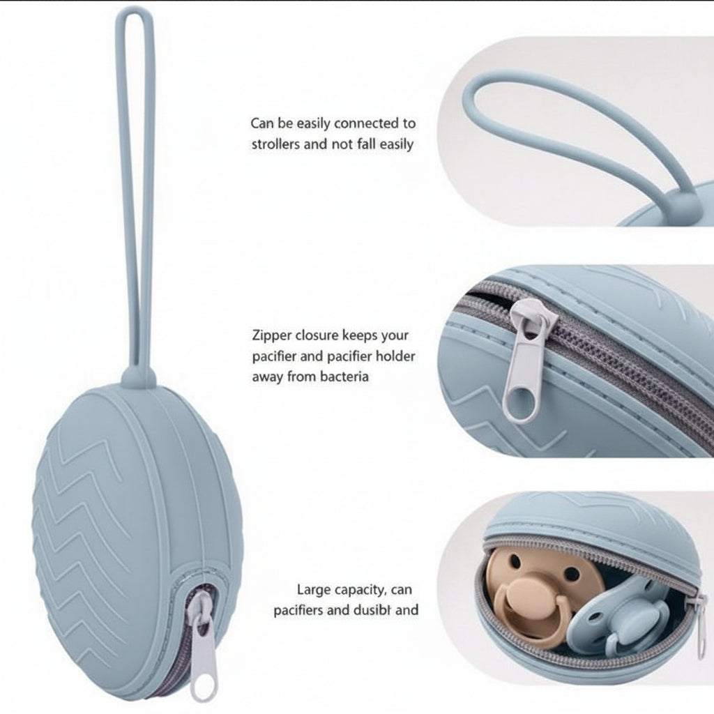 Silicone Pacifier Case with Zipper