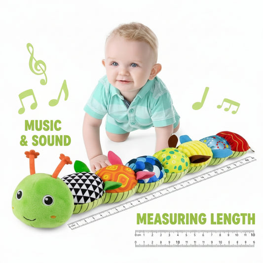 Baby Worm Stuffed Animal Toy with Music & Measuring Length