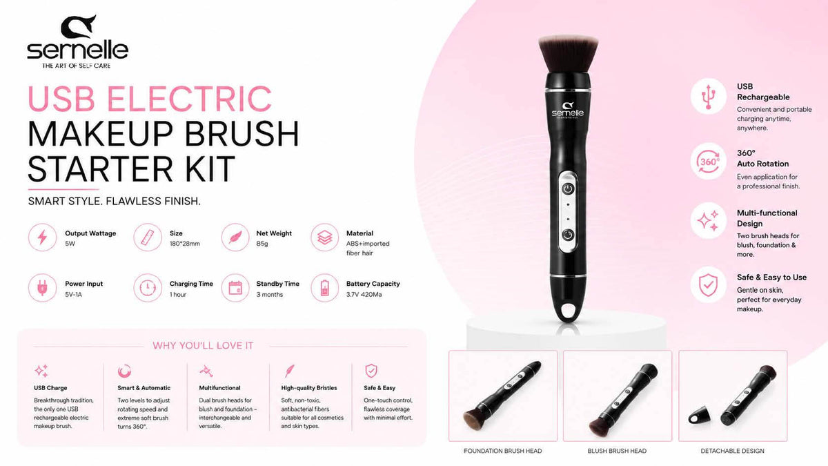Sernelle Electric Makeup Brush Starter Kit