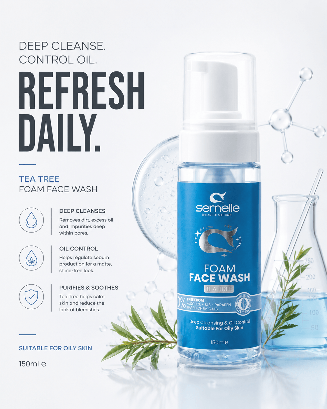 Sernelle Foam Face Wash Tea Tree 150ml